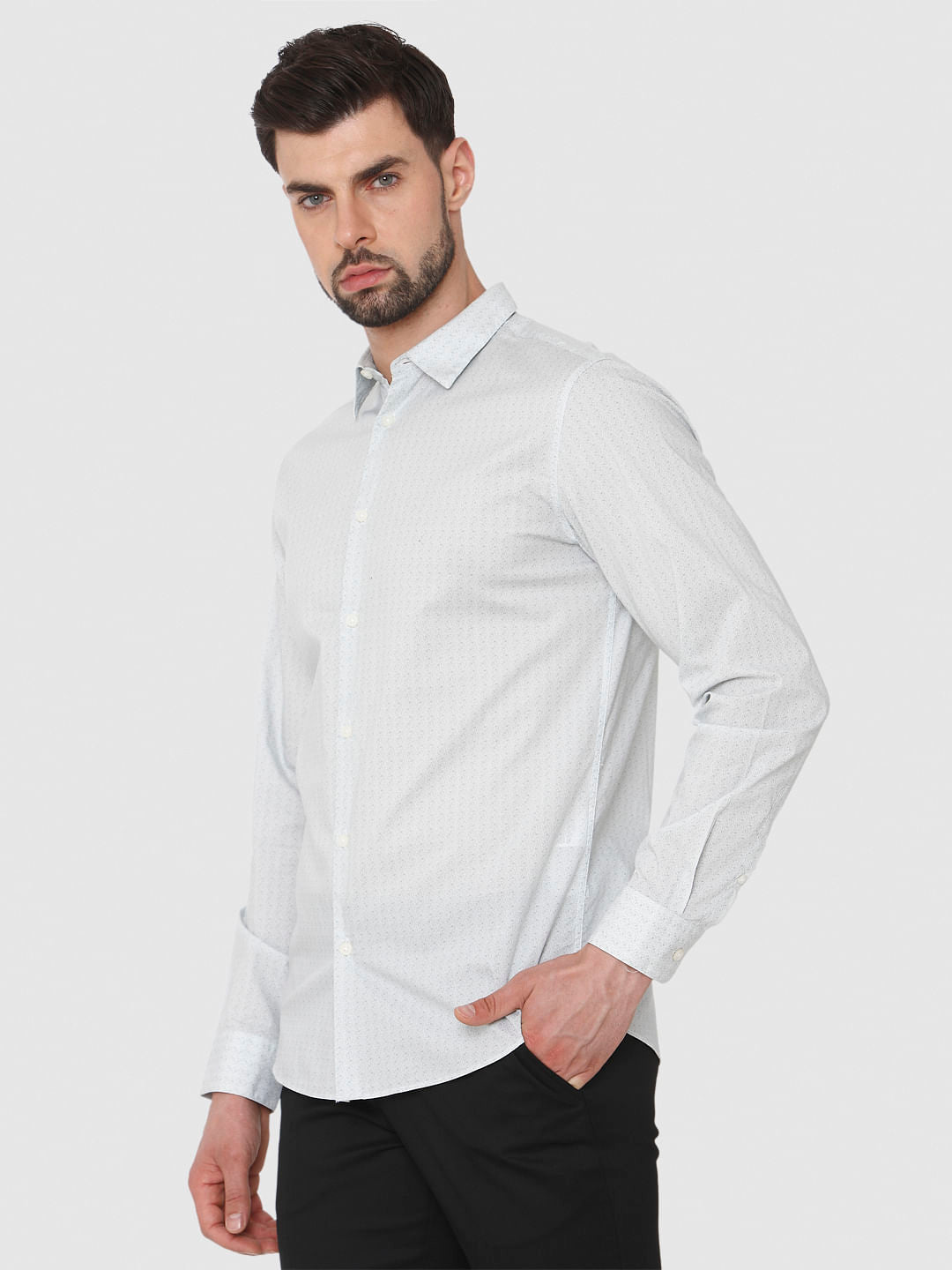 Light Green Formal Full Sleeves Shirt