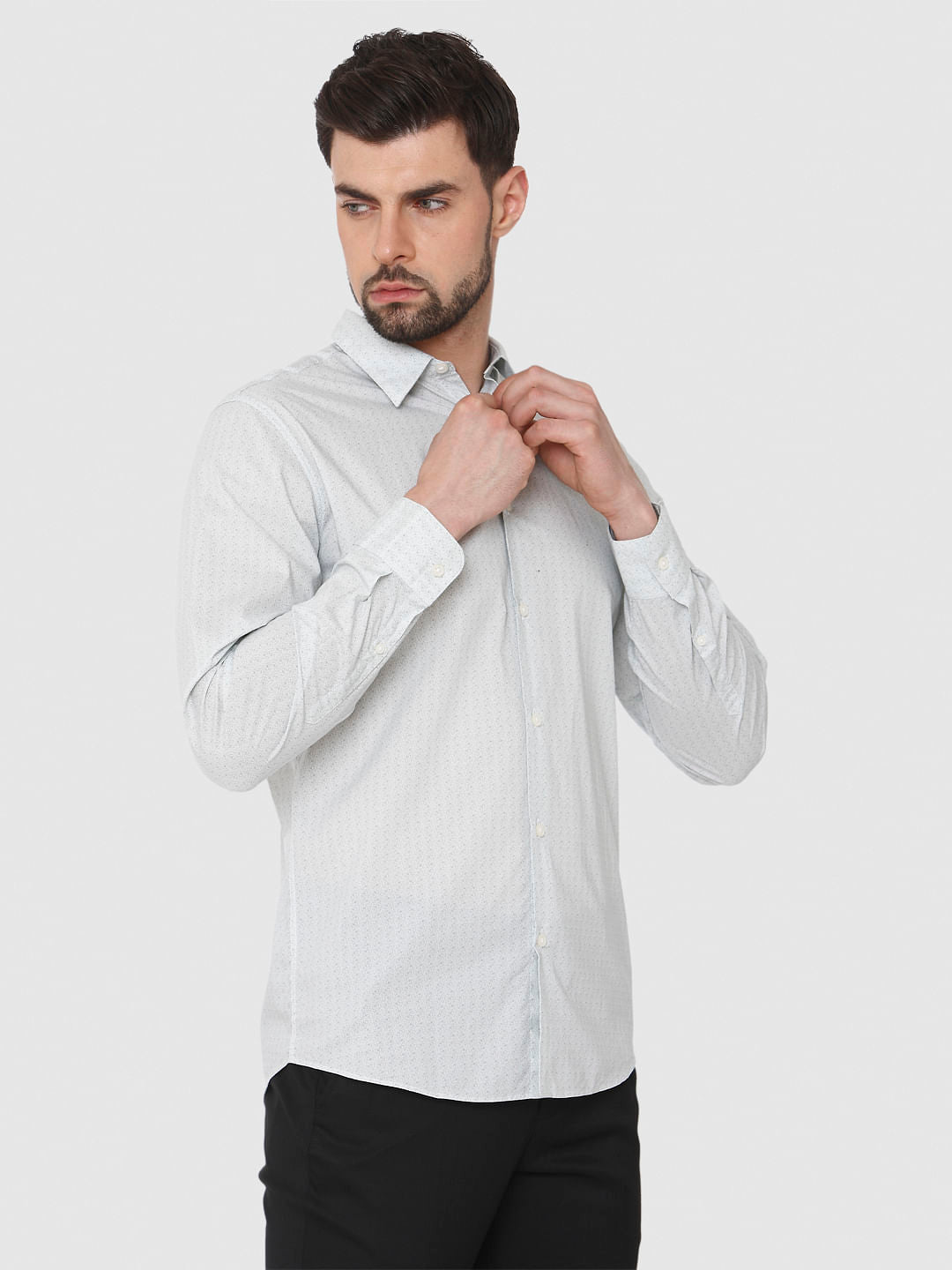 Light Green Formal Full Sleeves Shirt