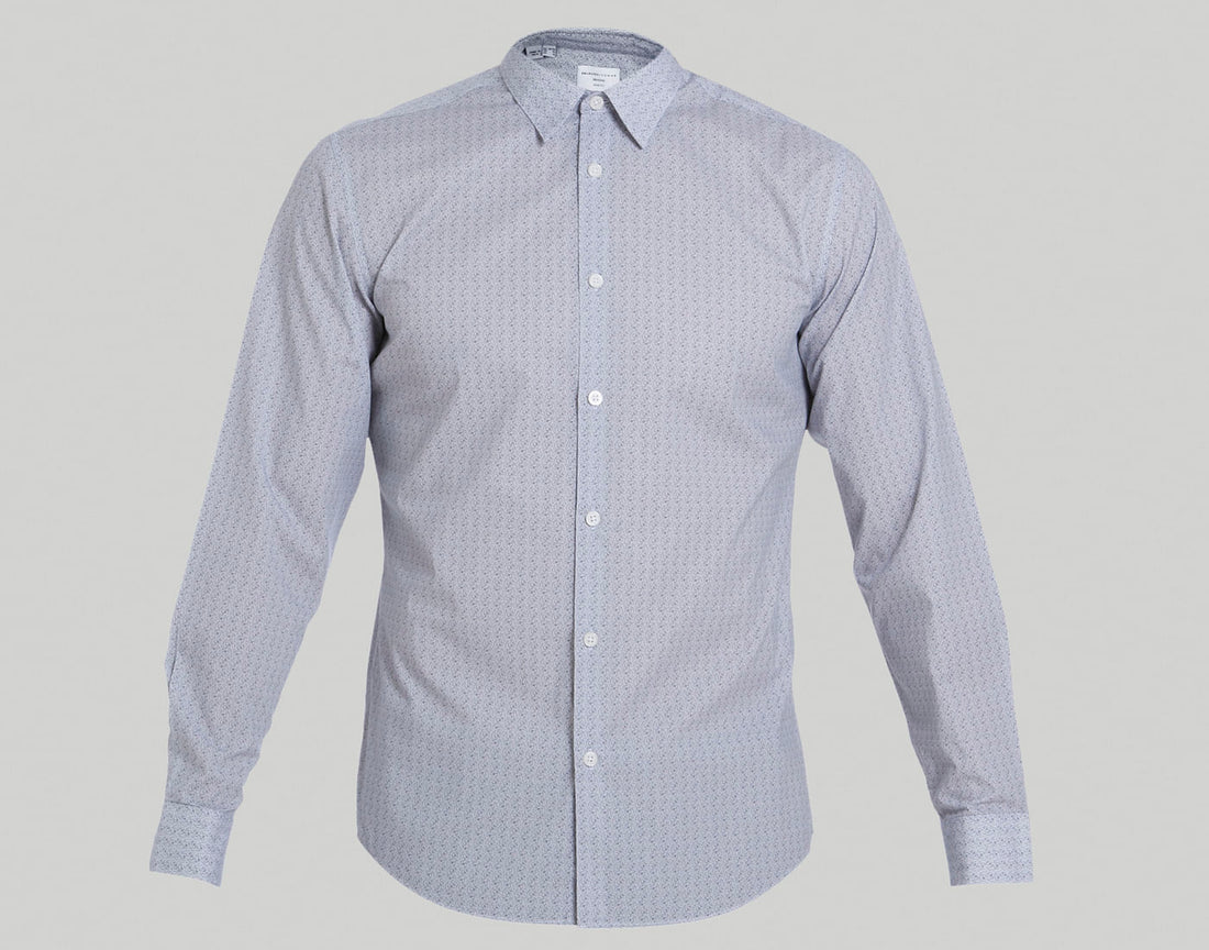 Blue Printed Full Sleeves Shirt