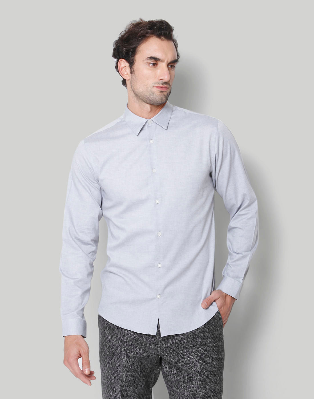 Grey Full Sleeves Shirt