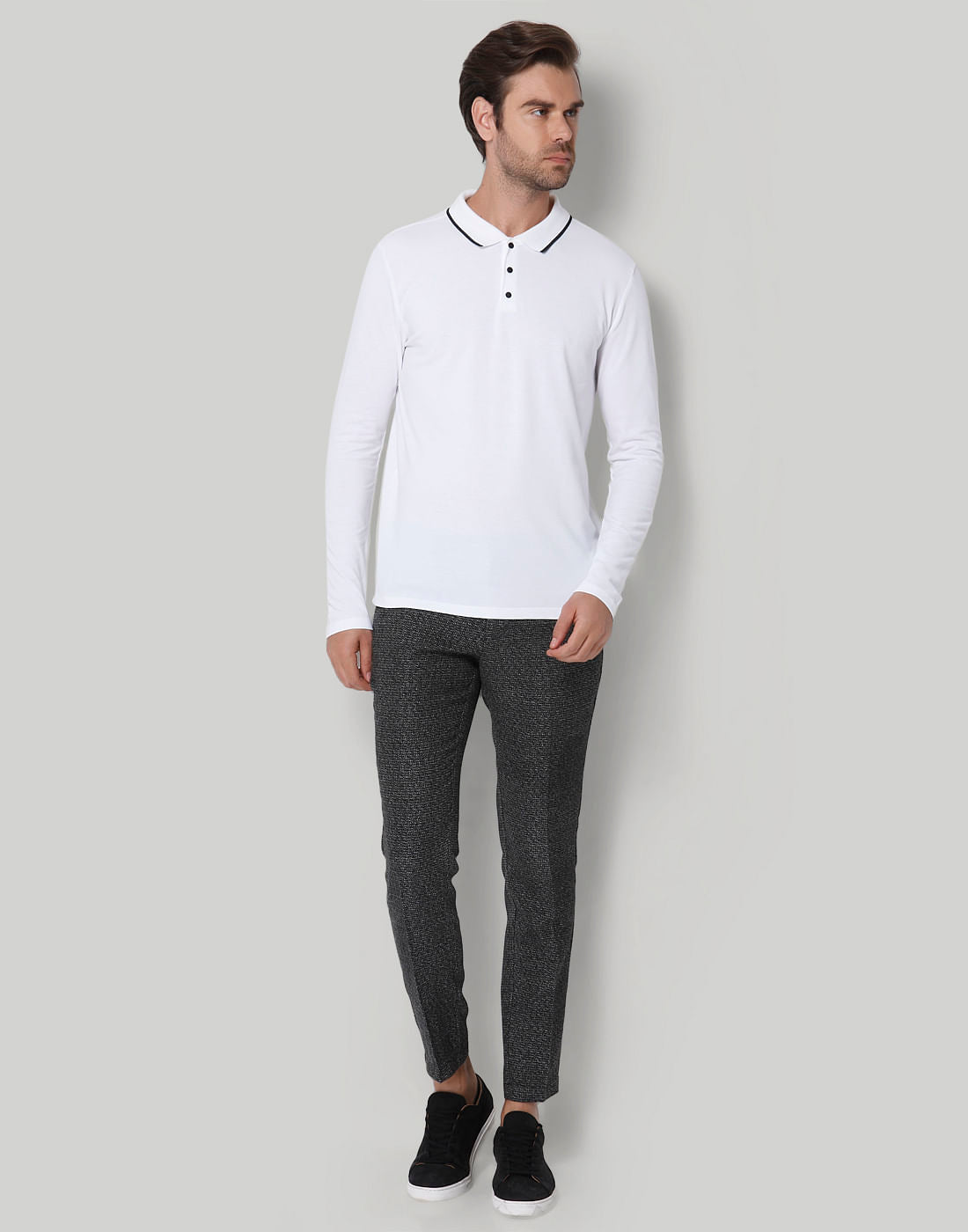 White Polo Neck T-Shirt