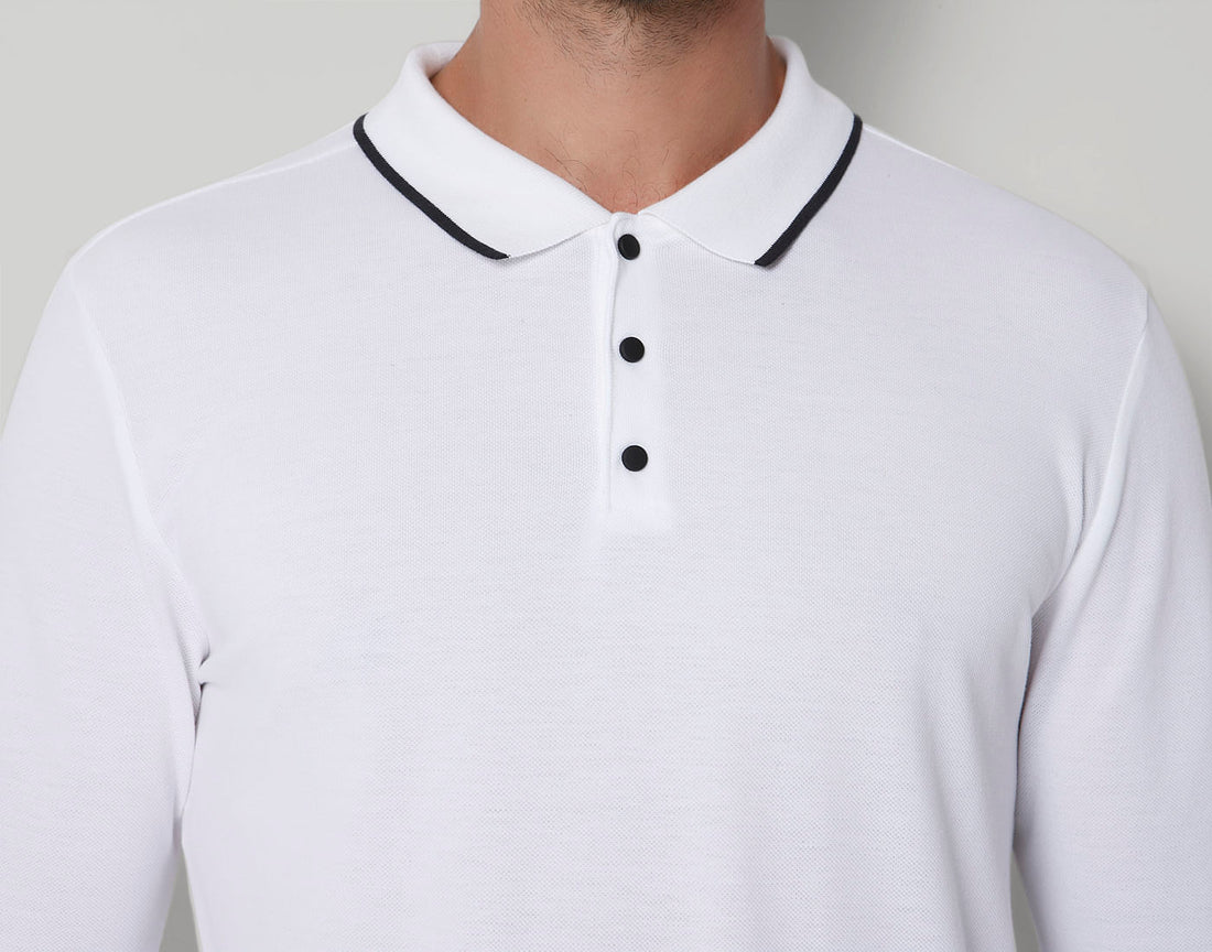 White Polo Neck T-Shirt
