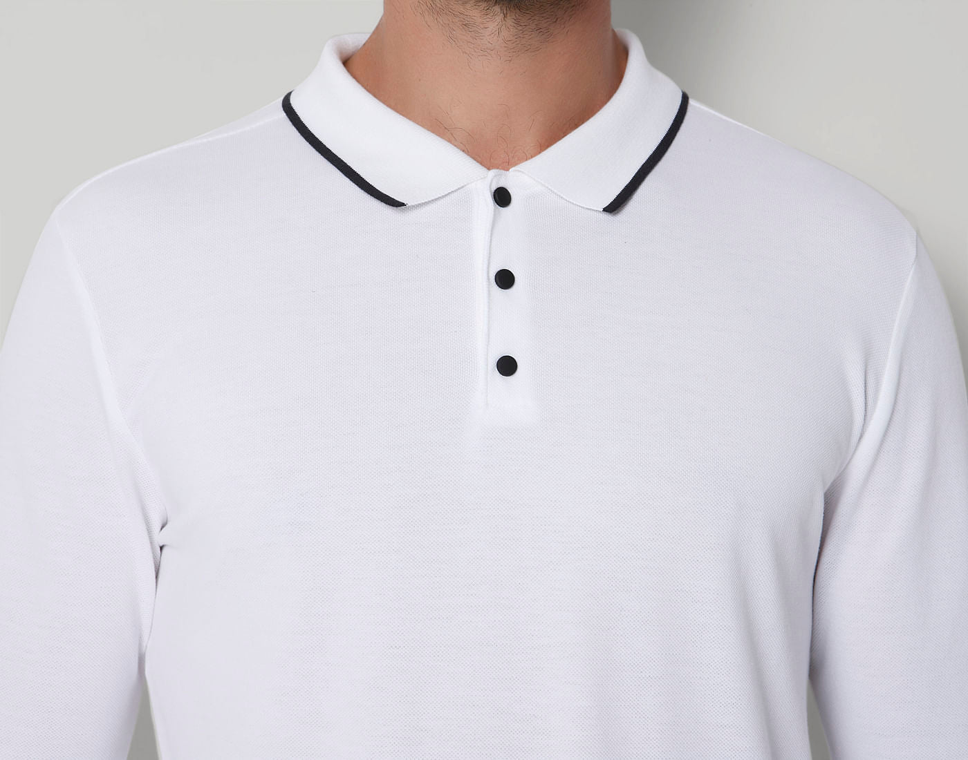 White Polo Neck T-Shirt