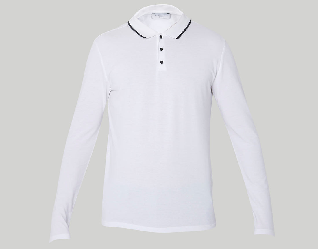 White Polo Neck T-Shirt