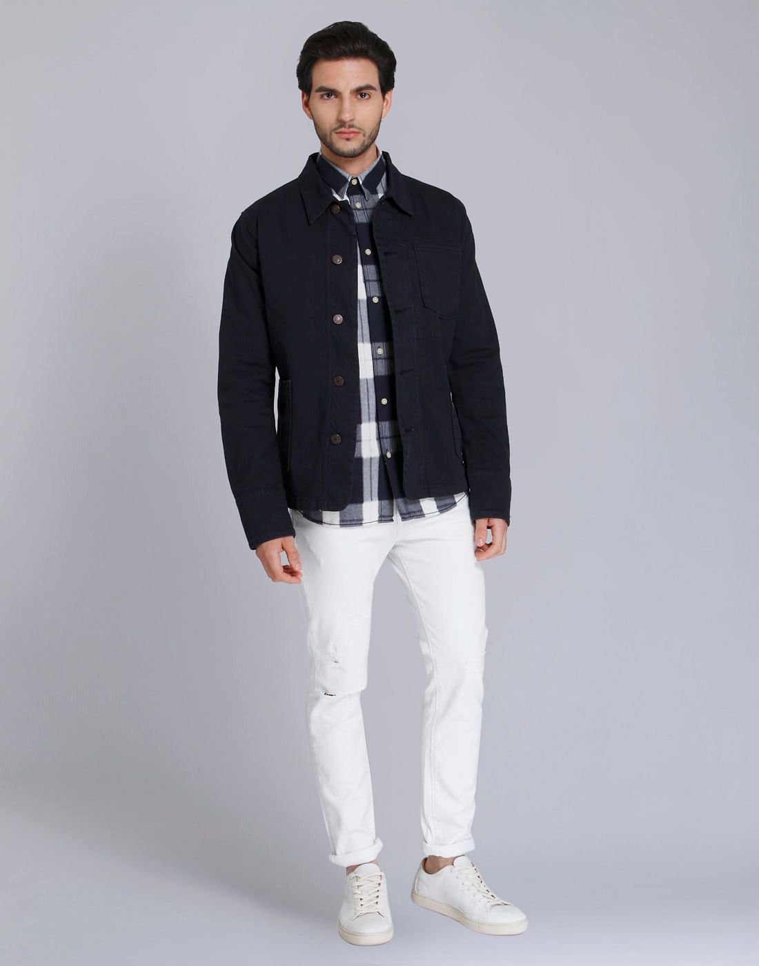 Blue Check Full Sleeves Shirt