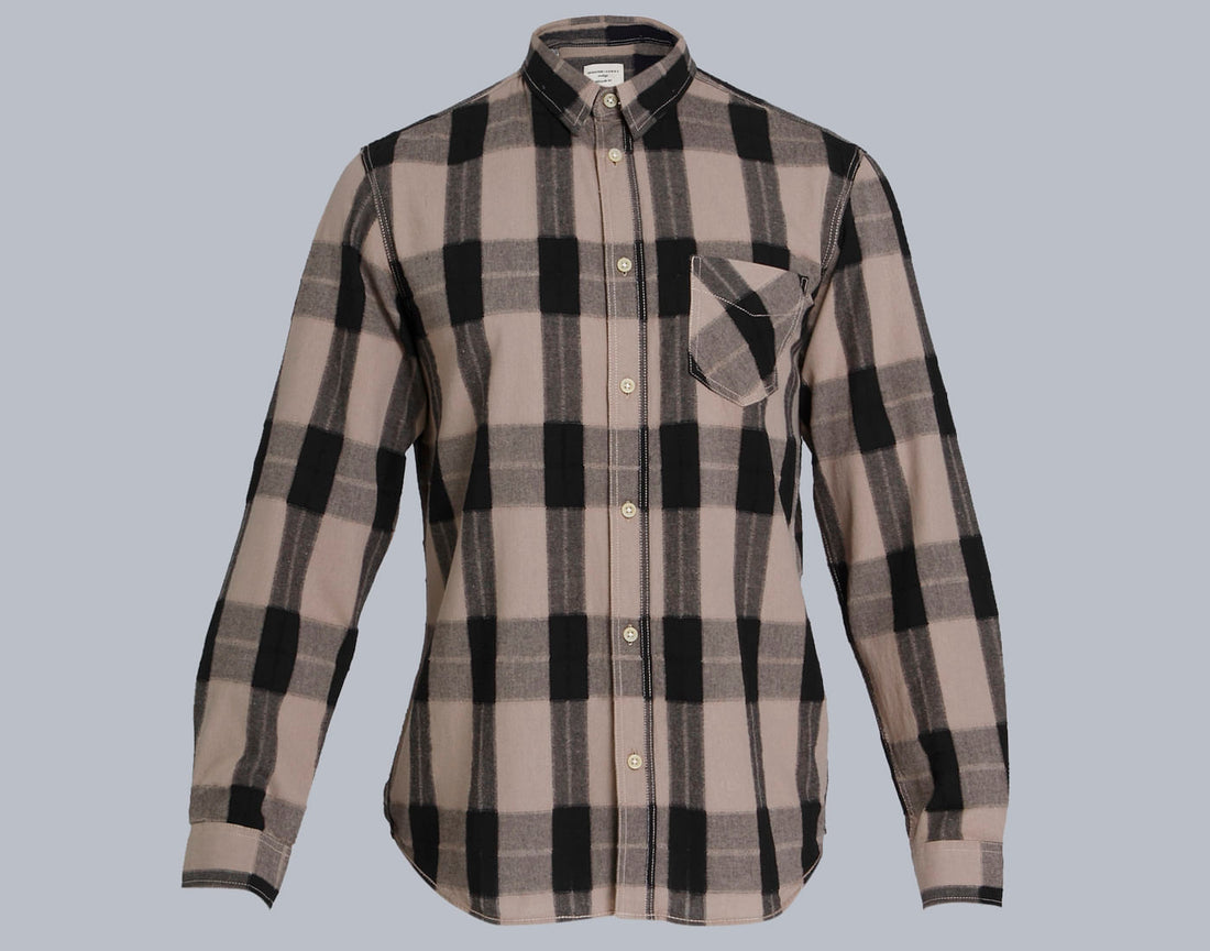 Light Brown Check Full Sleeves Shirt