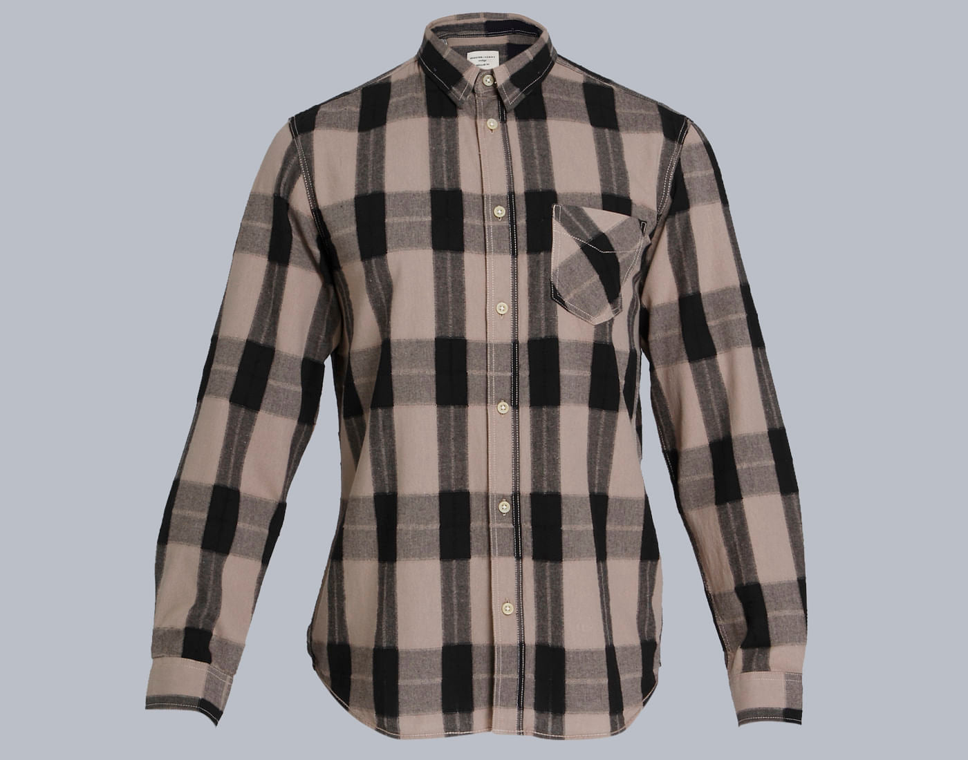 Light Brown Check Full Sleeves Shirt