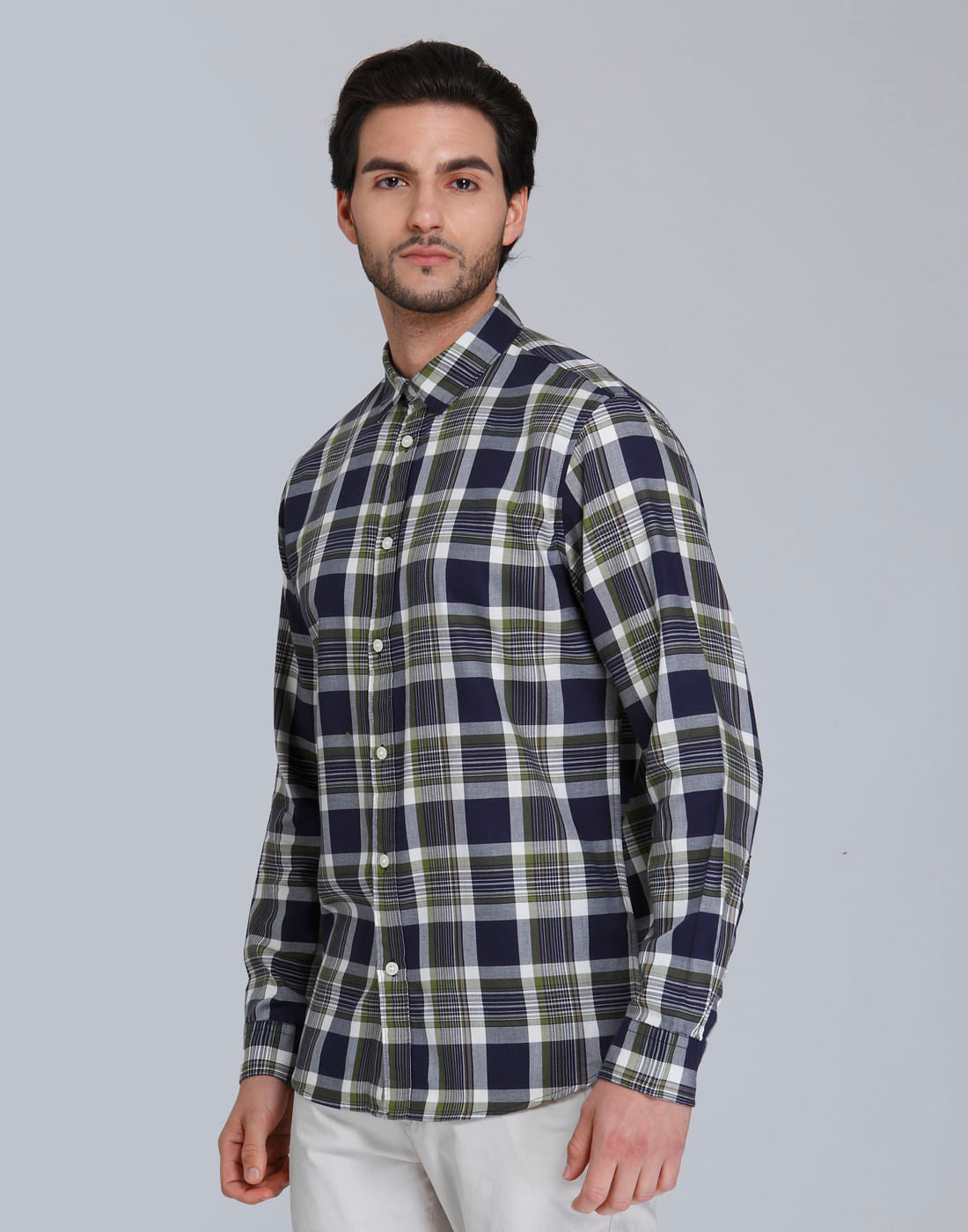 Green Check Full Sleeves Shirt