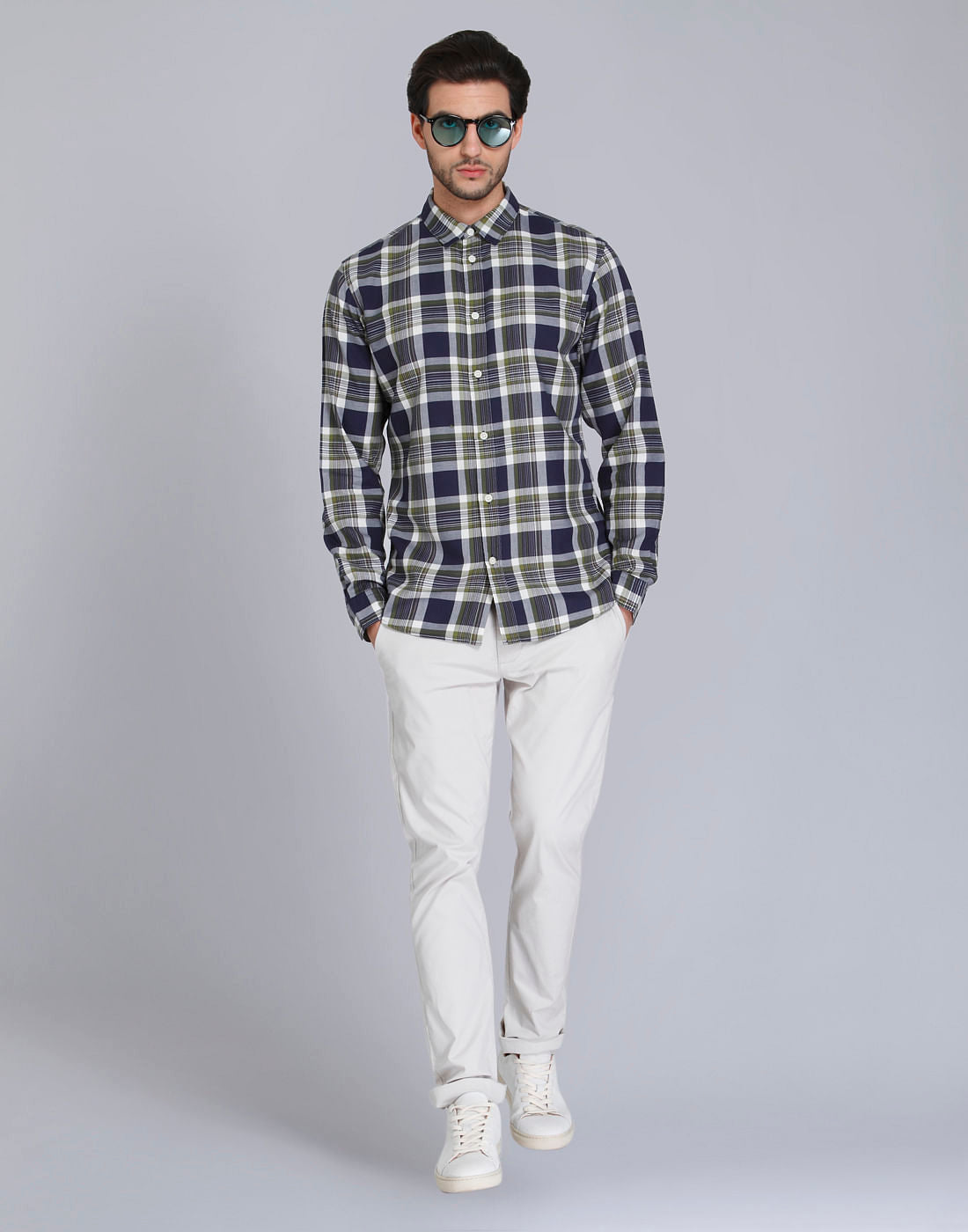 Green Check Full Sleeves Shirt