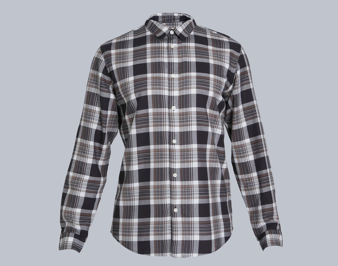 Grey Check Full Sleeves Shirt