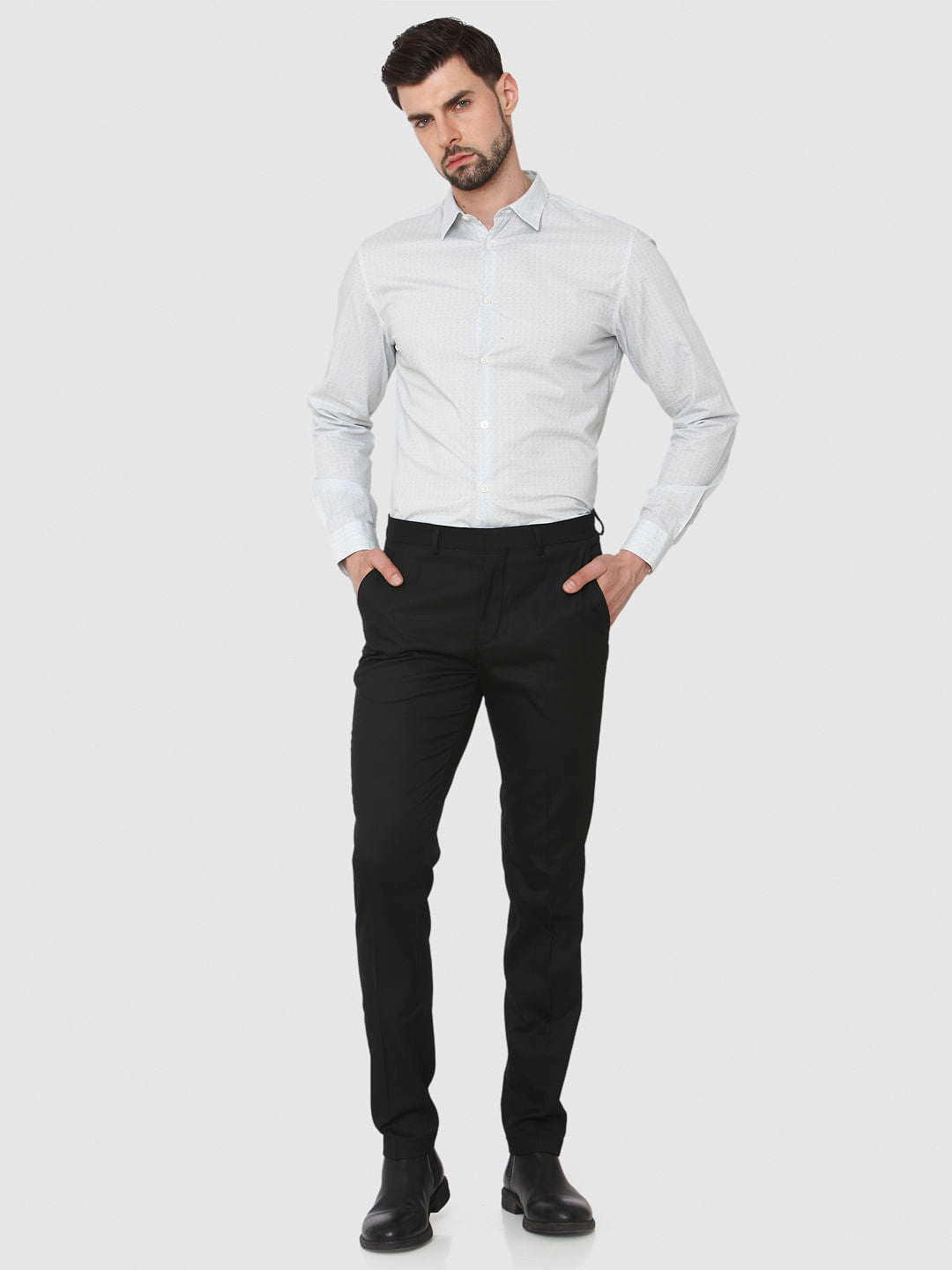 Black Slim Fit Formal Trousers