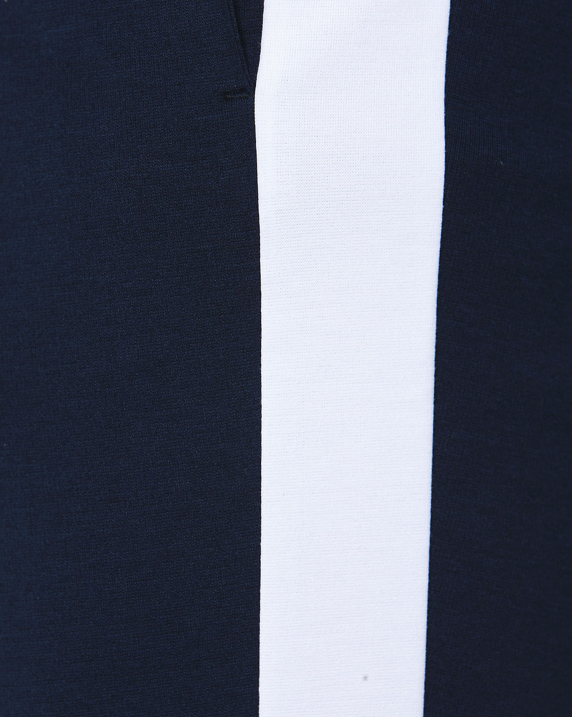 Navy Blue Tape Detail Tapered Fit Trousers