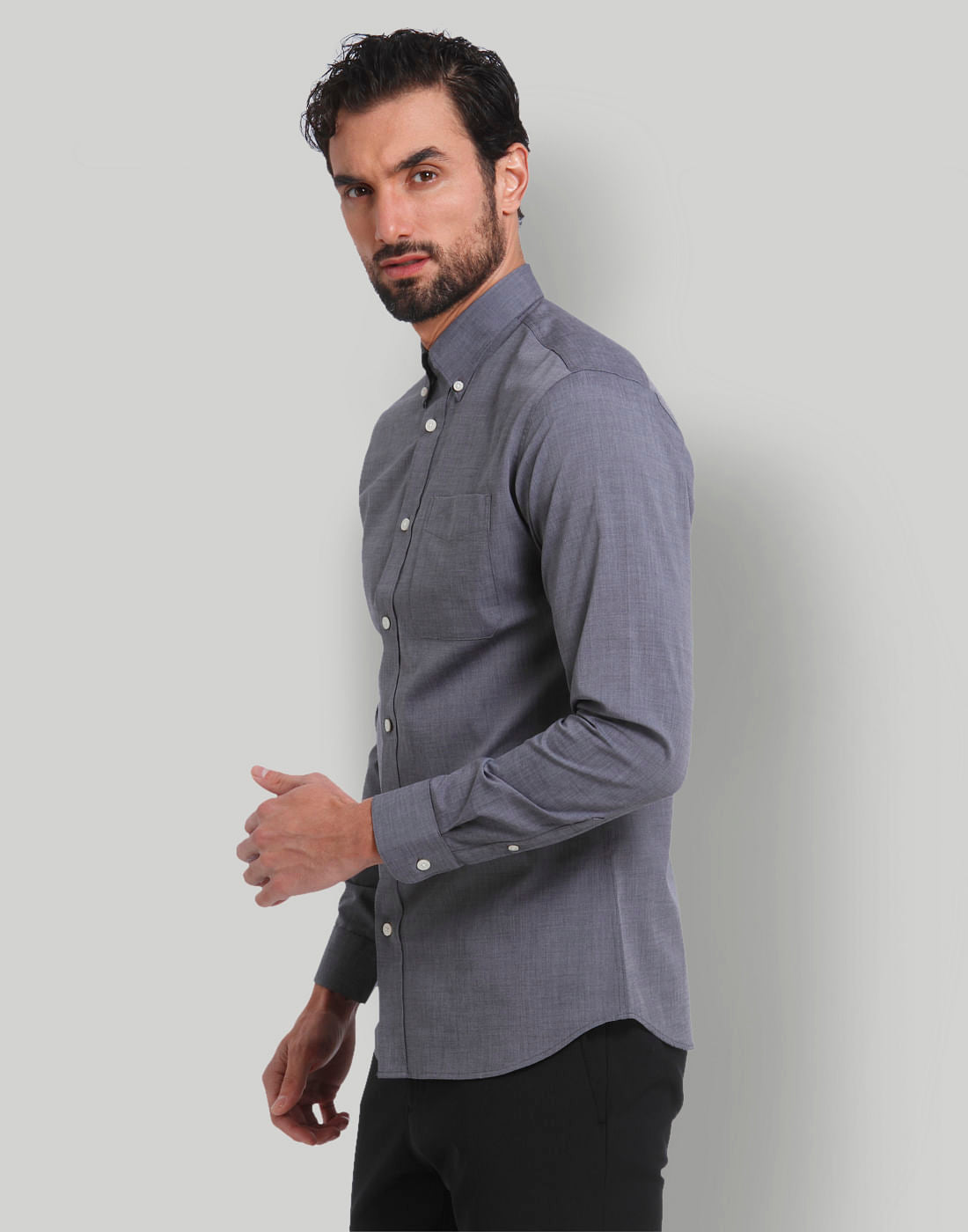 Grey Full Sleeves Shirt