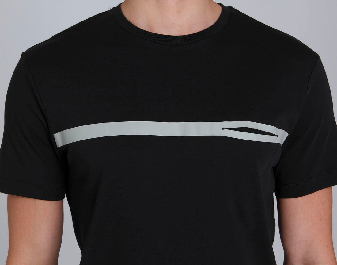 Black Striped Crew Neck T-Shirt