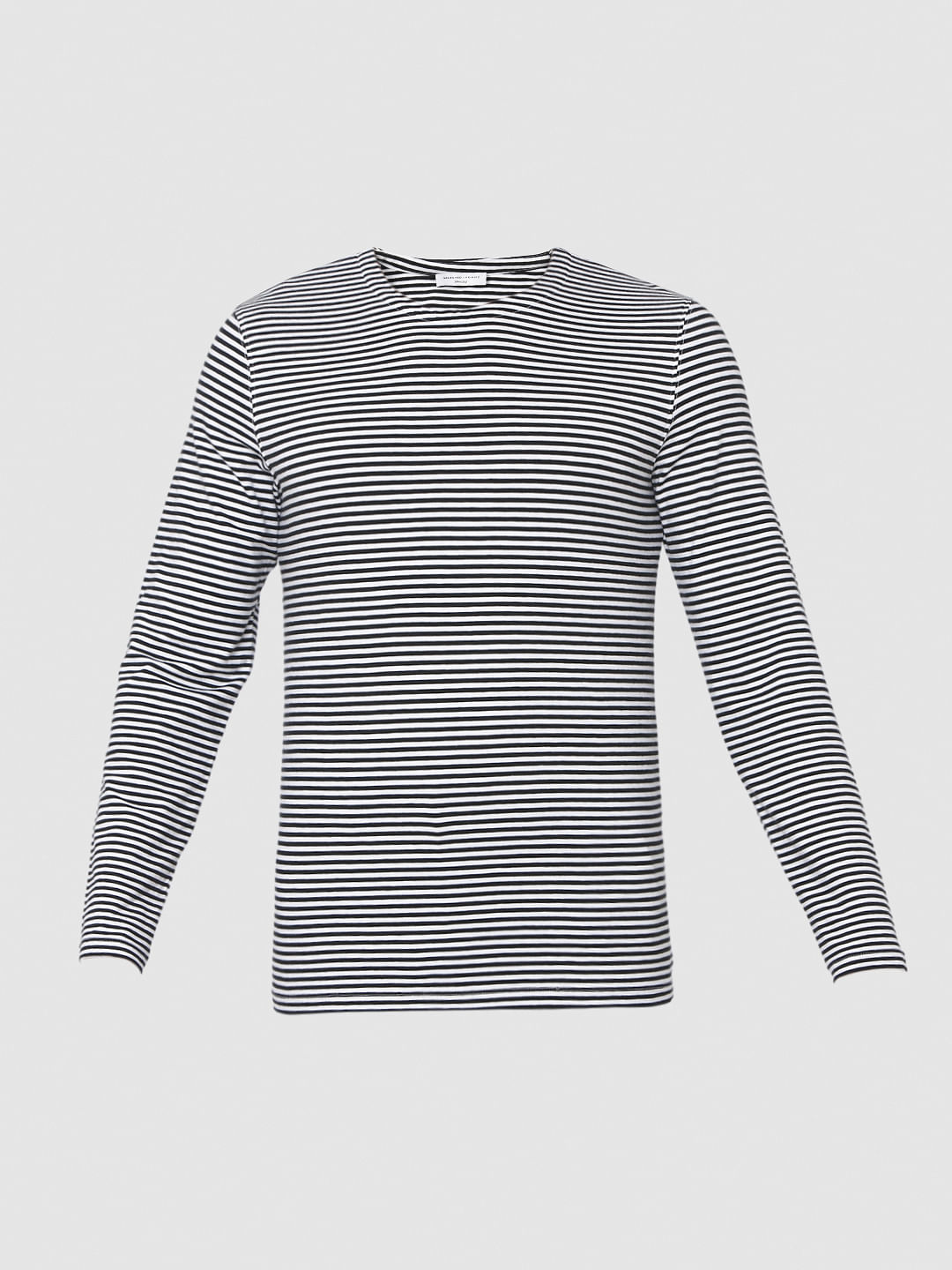 Black Striped Crew Neck T-Shirt