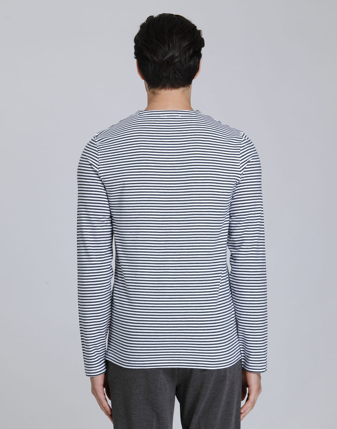 Blue Striped Crew Neck T-Shirt