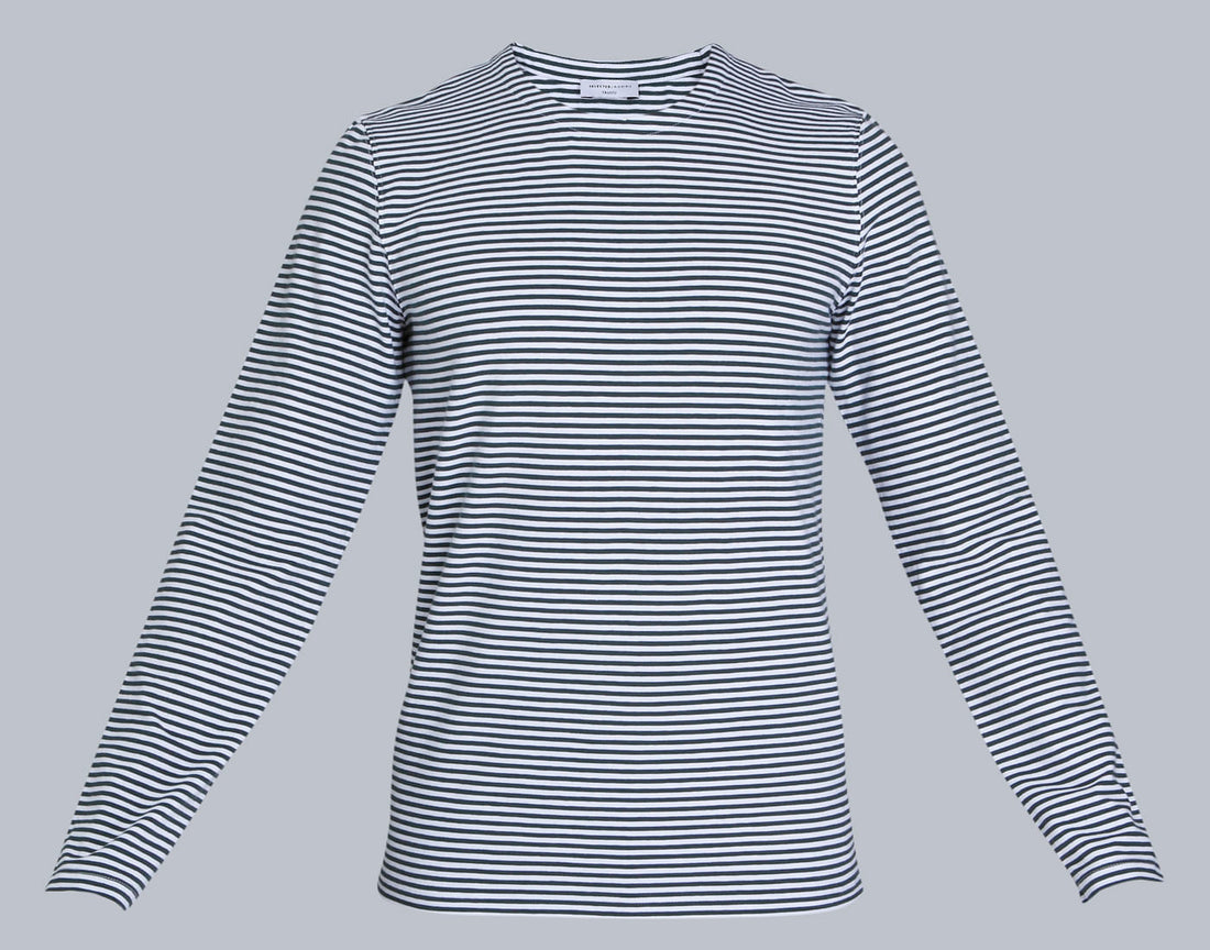 Blue Striped Crew Neck T-Shirt