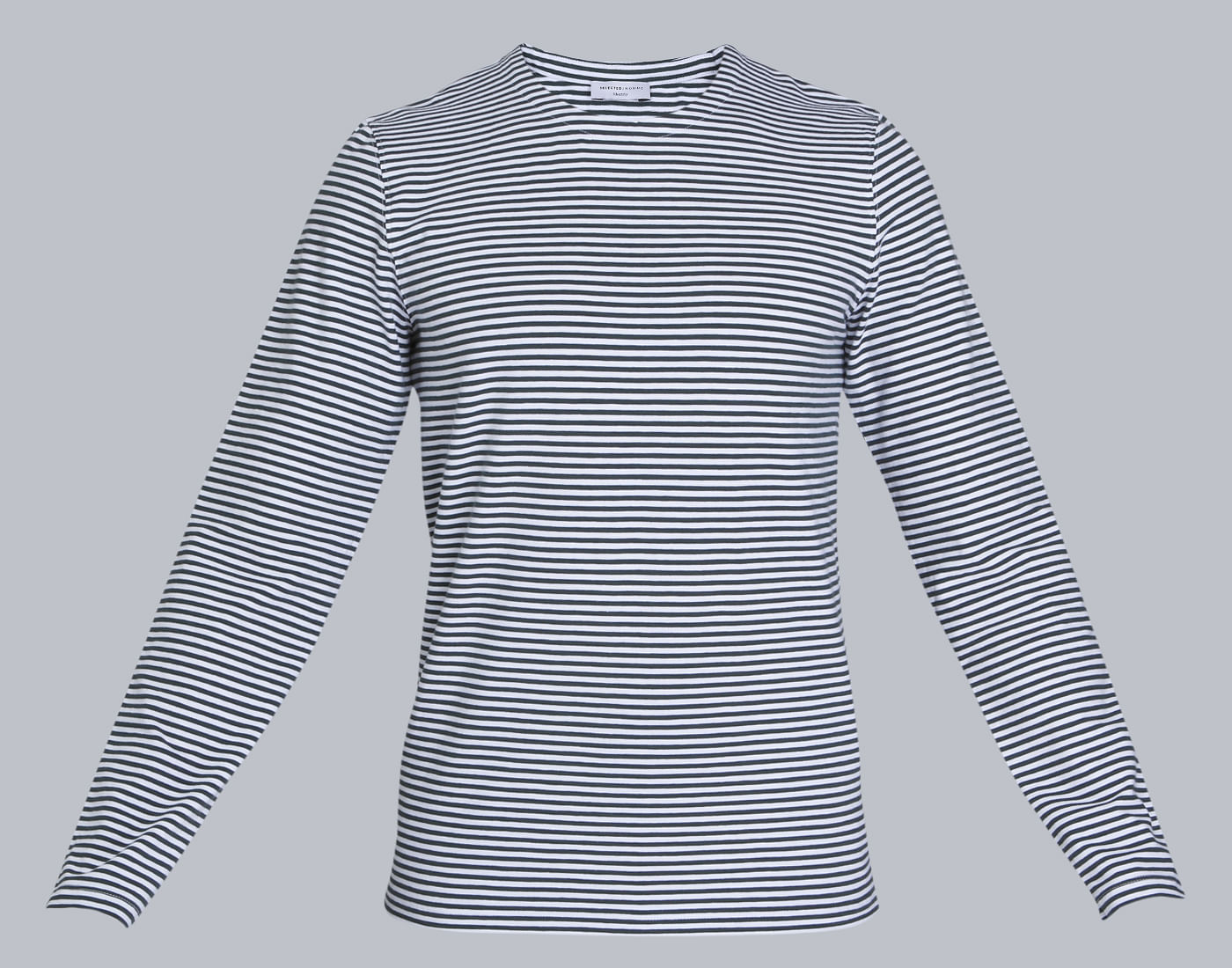 Blue Striped Crew Neck T-Shirt