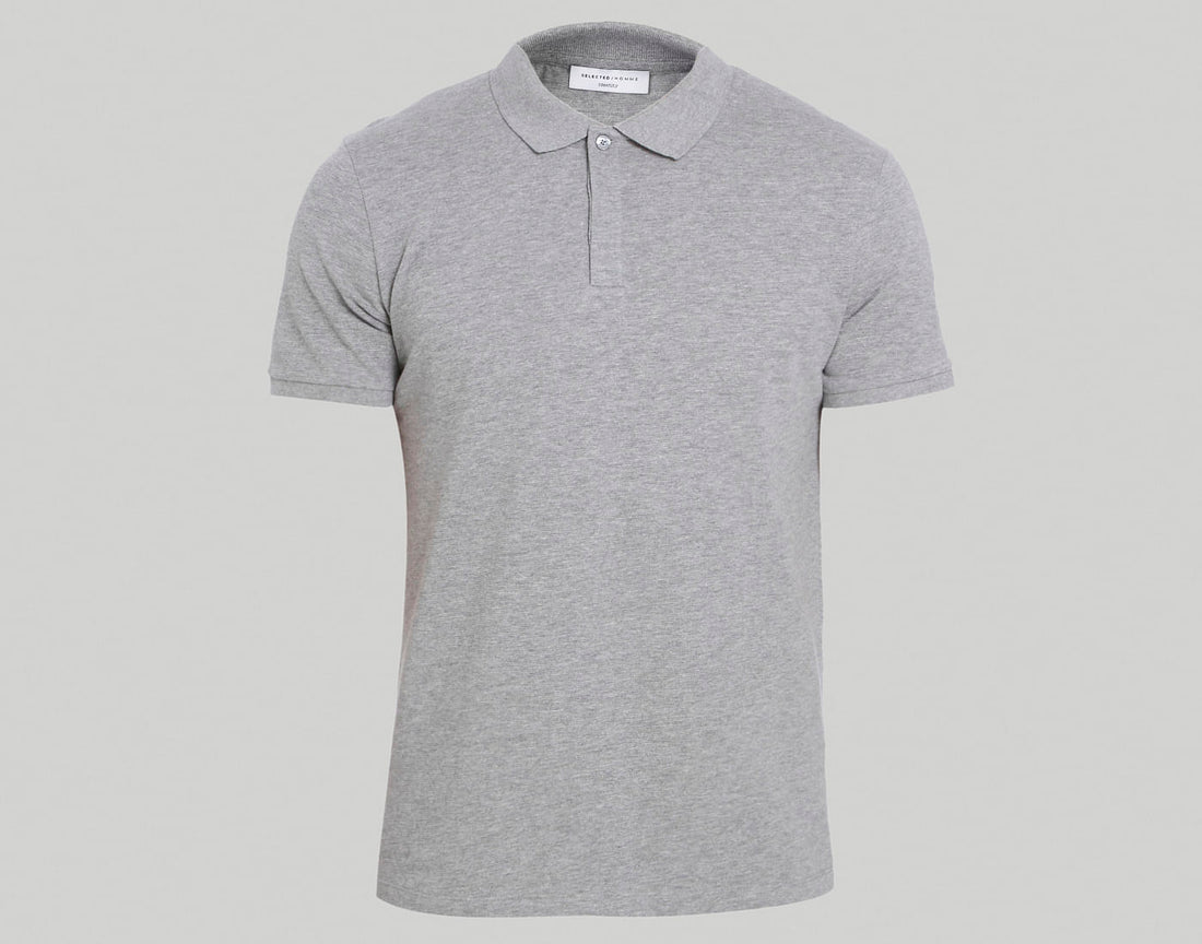 Grey Polo Neck T-Shirt