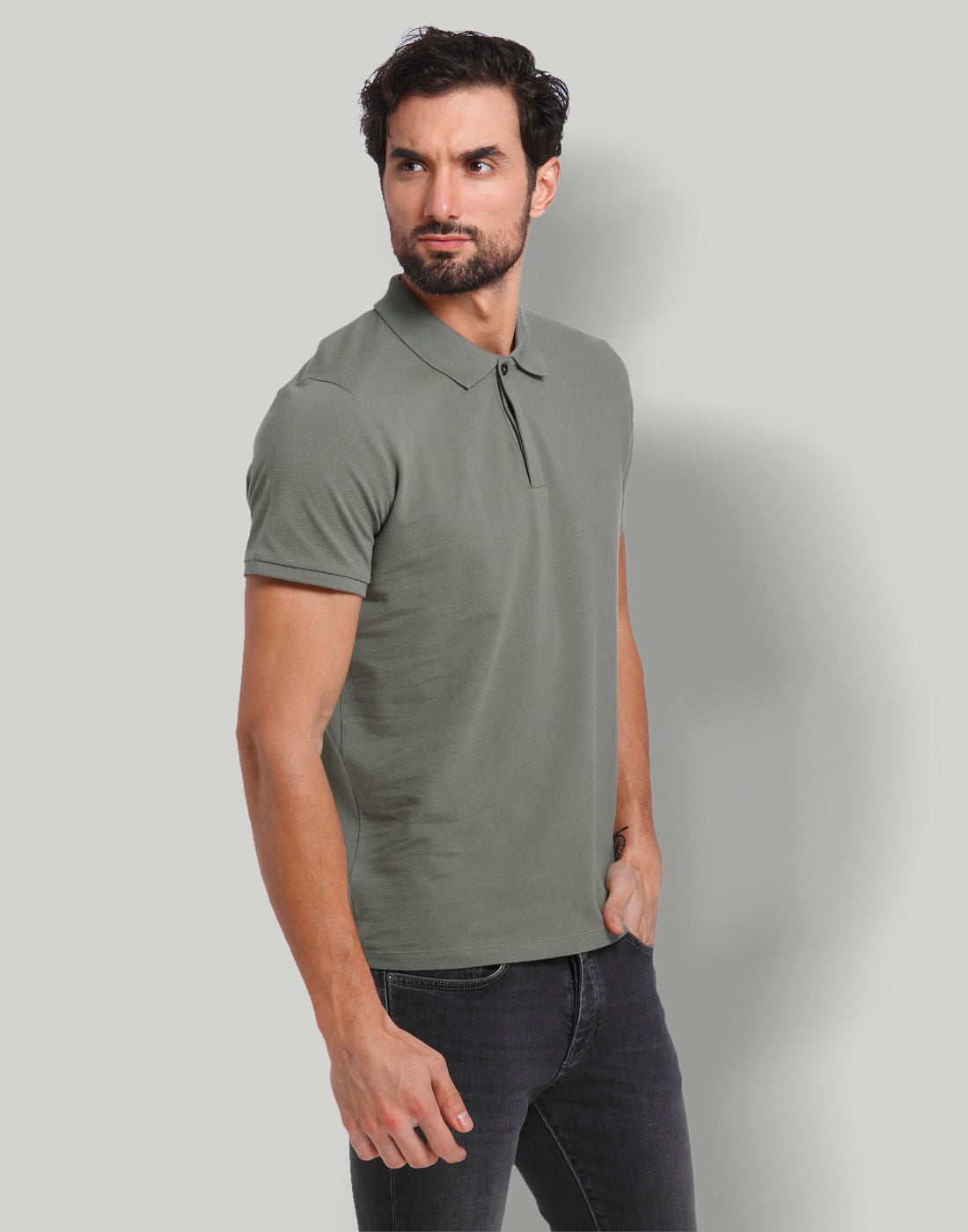 Green Polo Neck T-Shirt