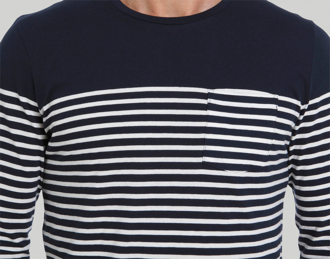 Blue Striped Crew Neck T-Shirt