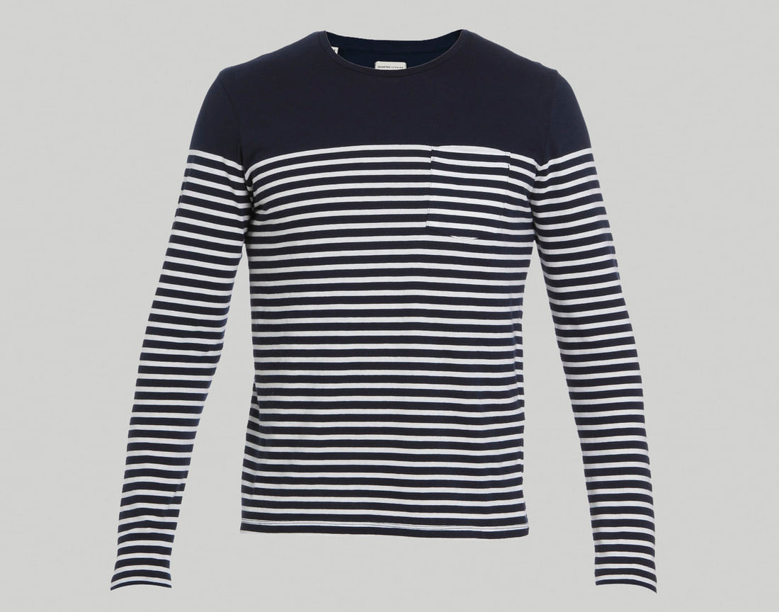 Blue Striped Crew Neck T-Shirt