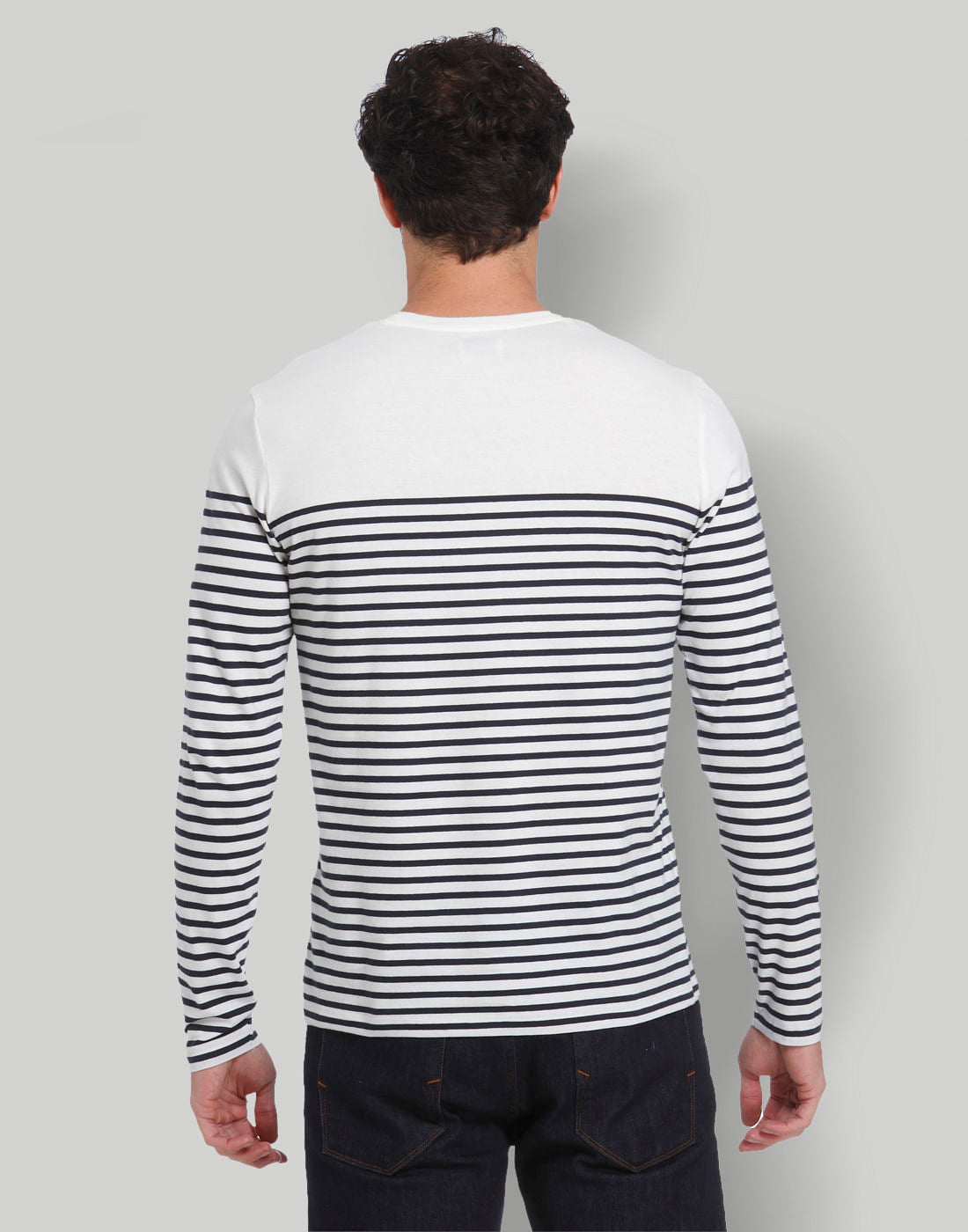 White Striped Crew Neck T-Shirt