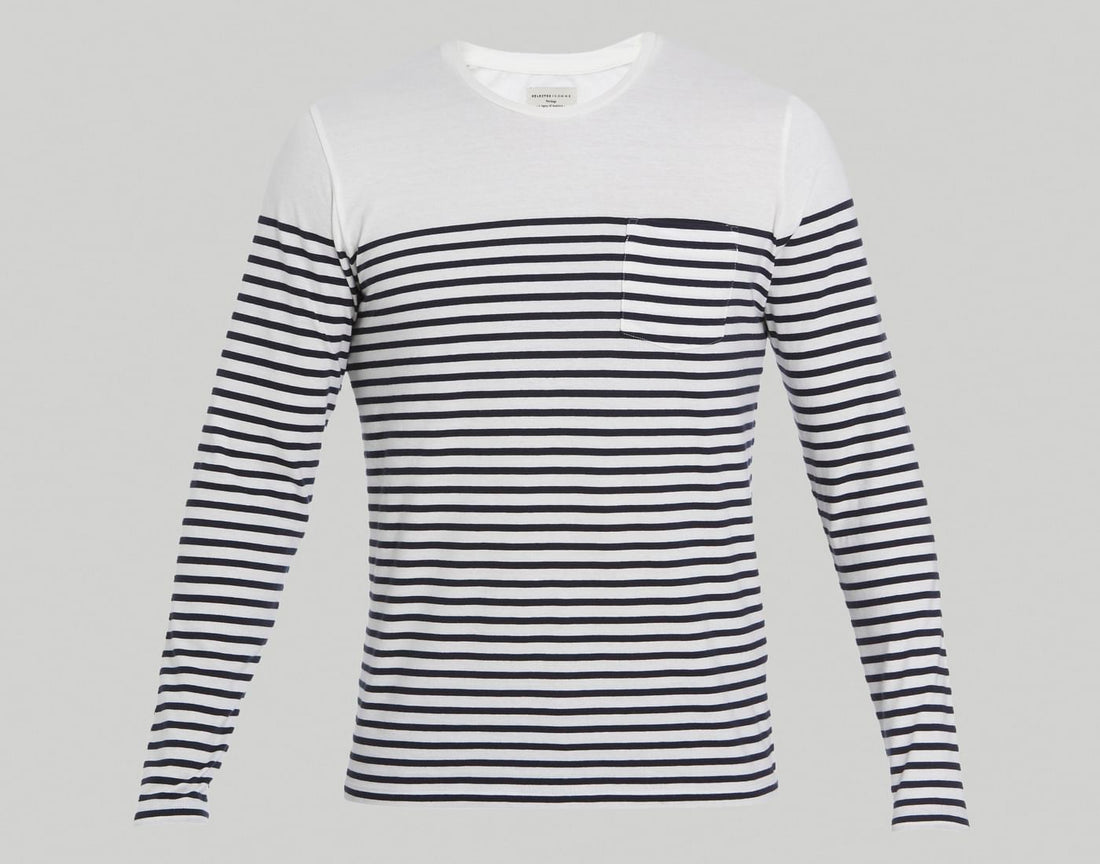 White Striped Crew Neck T-Shirt