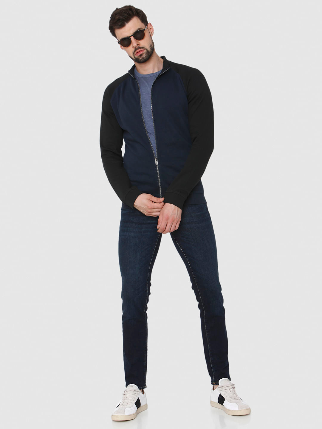 Blue Colourblocked Sweatshirt