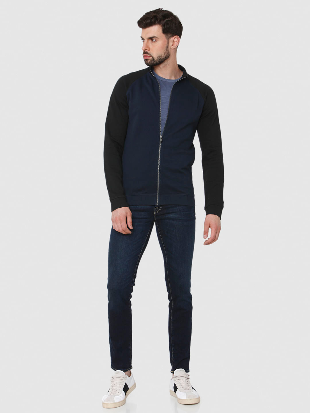 Blue Colourblocked Sweatshirt