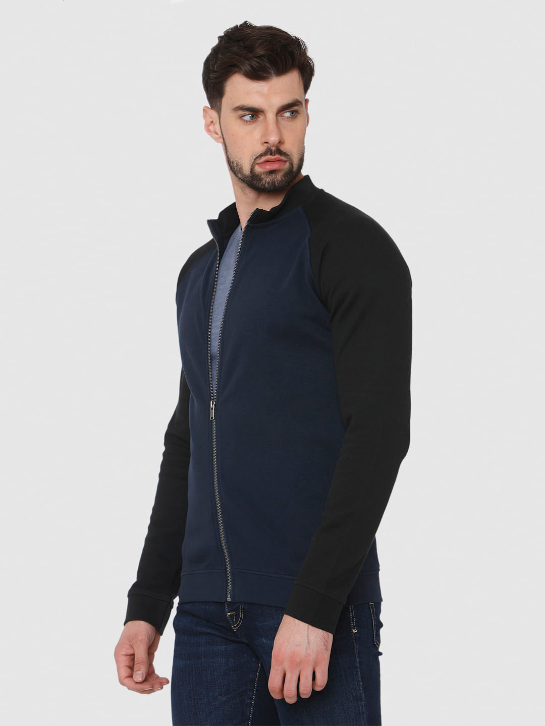 Blue Colourblocked Sweatshirt