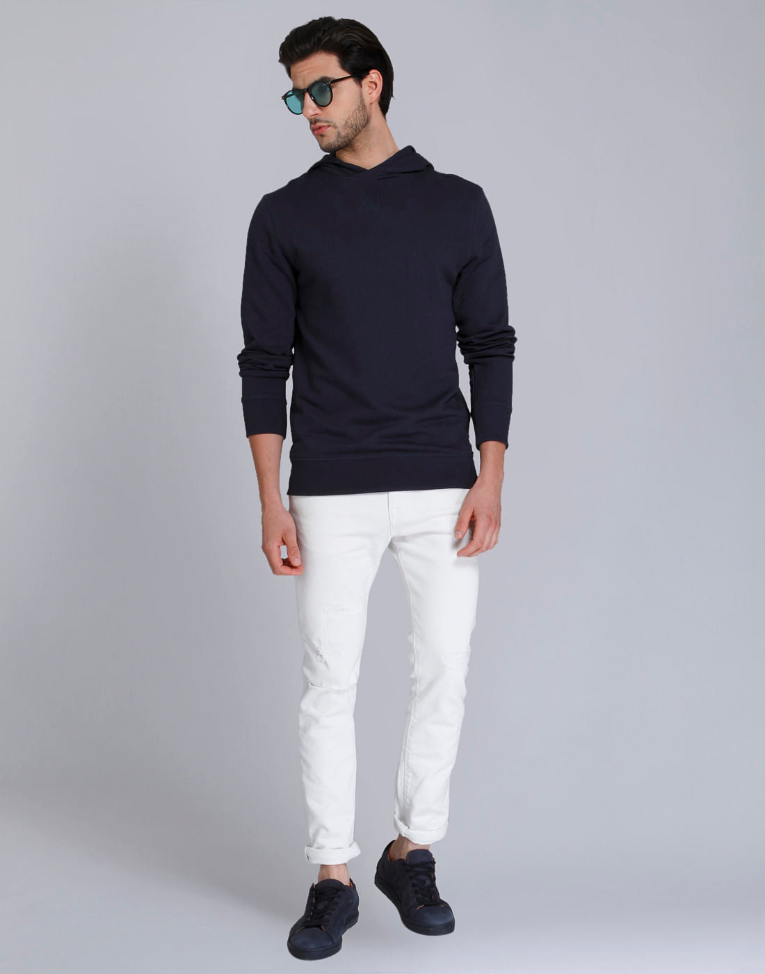 Blue Hooded Sweatshirt
