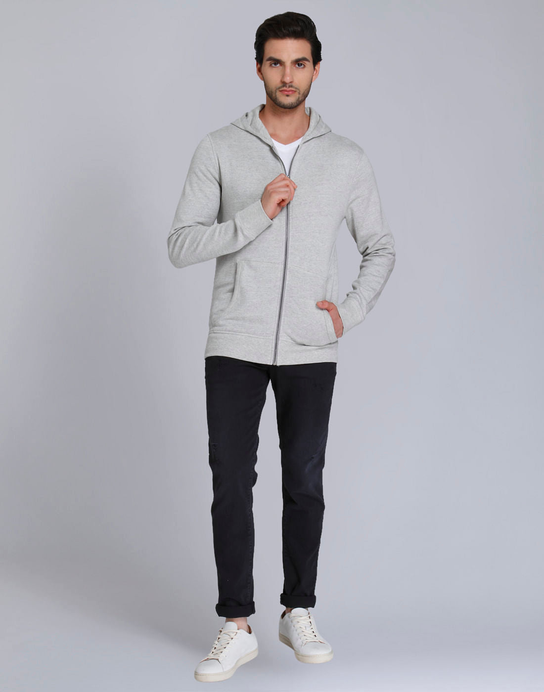 Grey Hooded Sweatshirt