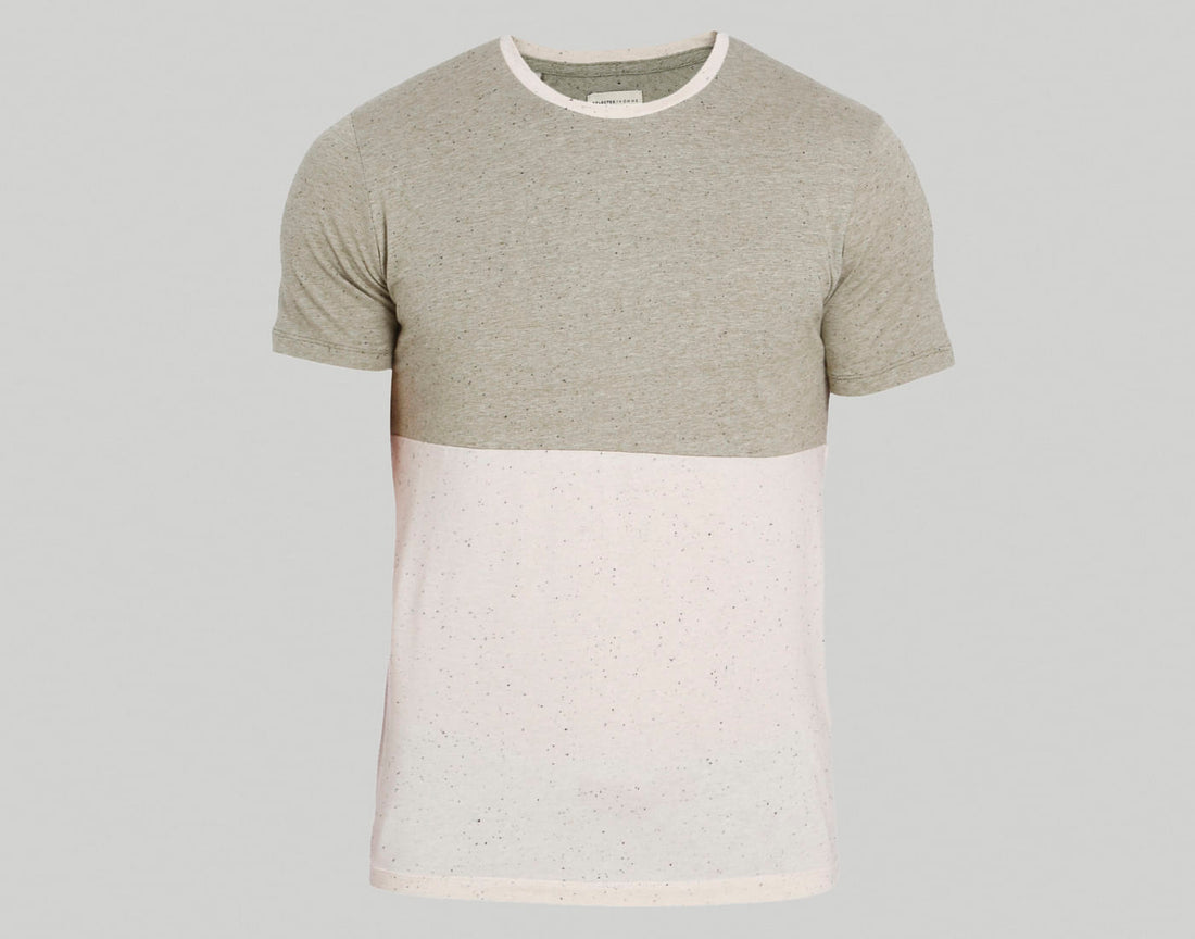 Green Colourblocked Crew Neck T-Shirt