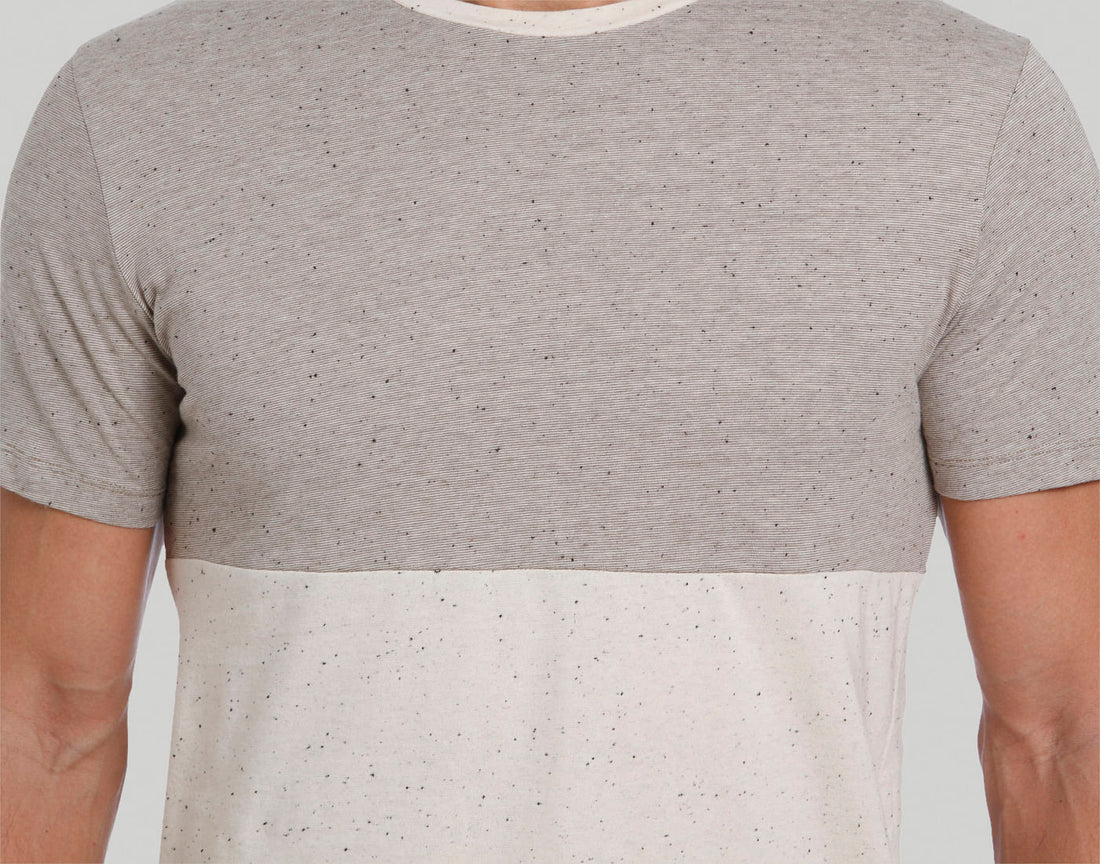 Grey Colourblocked Crew Neck T-Shirt