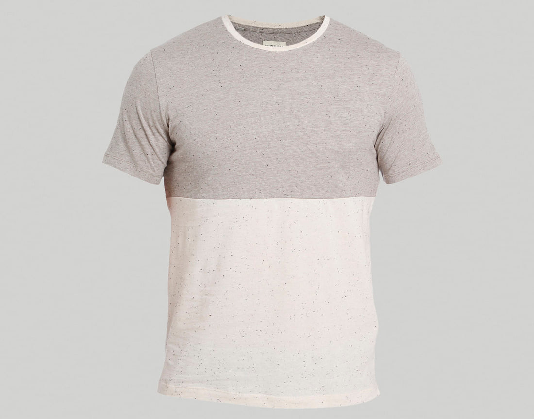 Grey Colourblocked Crew Neck T-Shirt