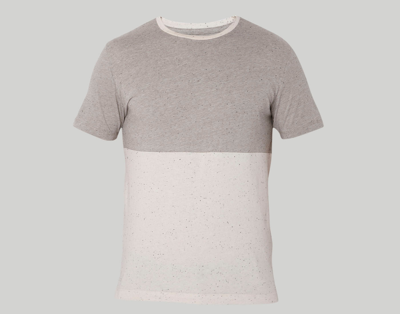 Grey Colourblocked Crew Neck T-Shirt