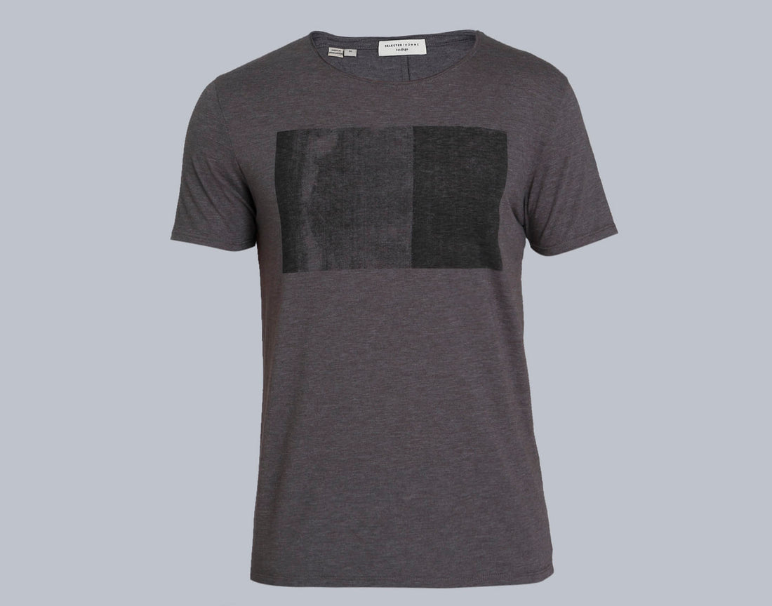 Grey Printed Crew Neck T-Shirt