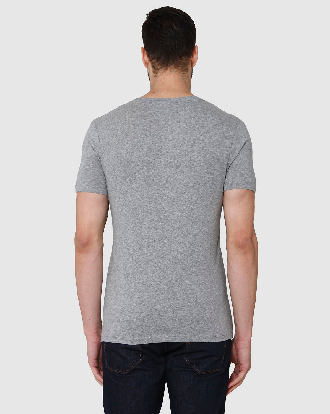 Grey Printed Crew Neck T-Shirt