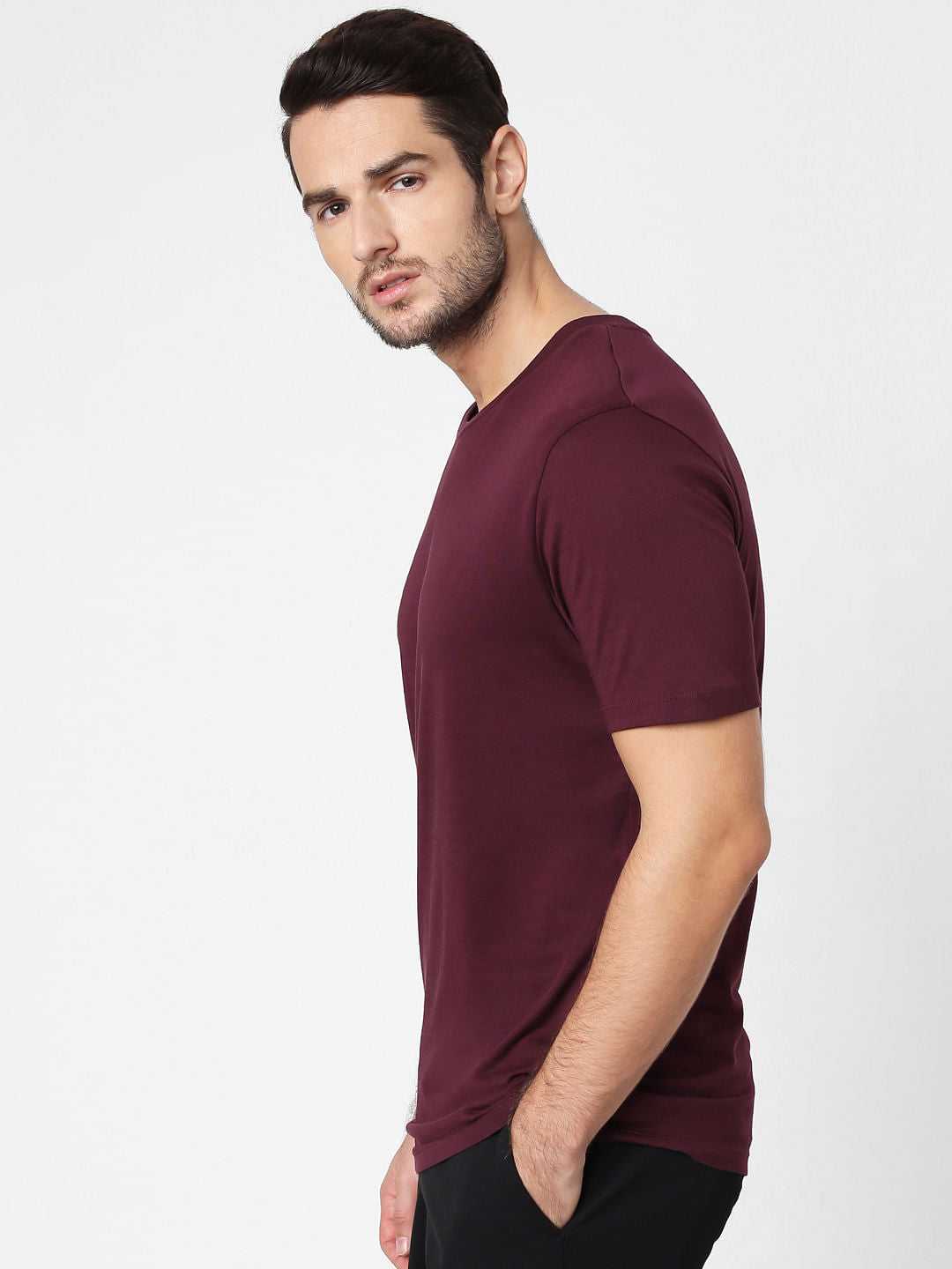 Maroon Crew Neck T-Shirt