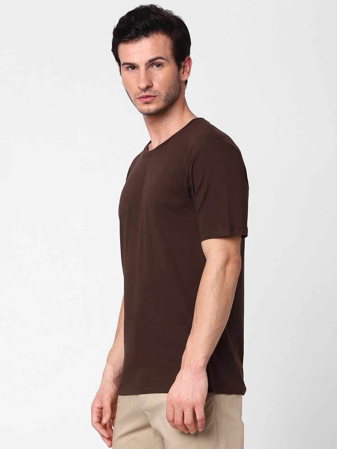 Dark Brown Crew Neck T-Shirt