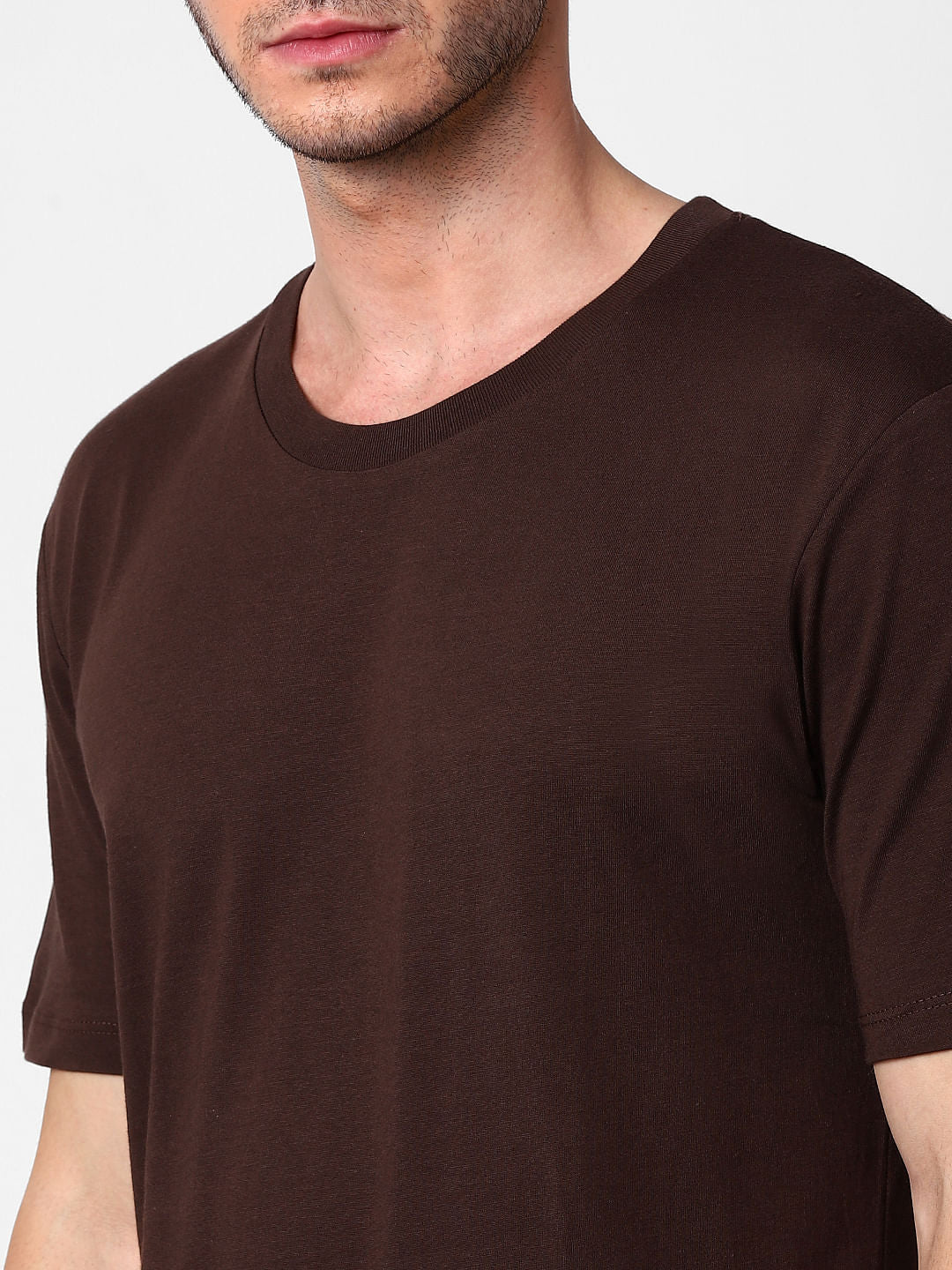 Dark Brown Crew Neck T-Shirt