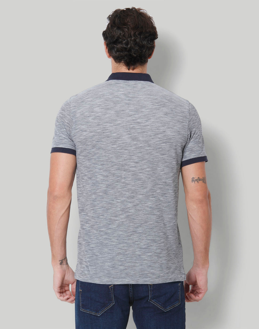 Dark Blue Polo Neck T-Shirt