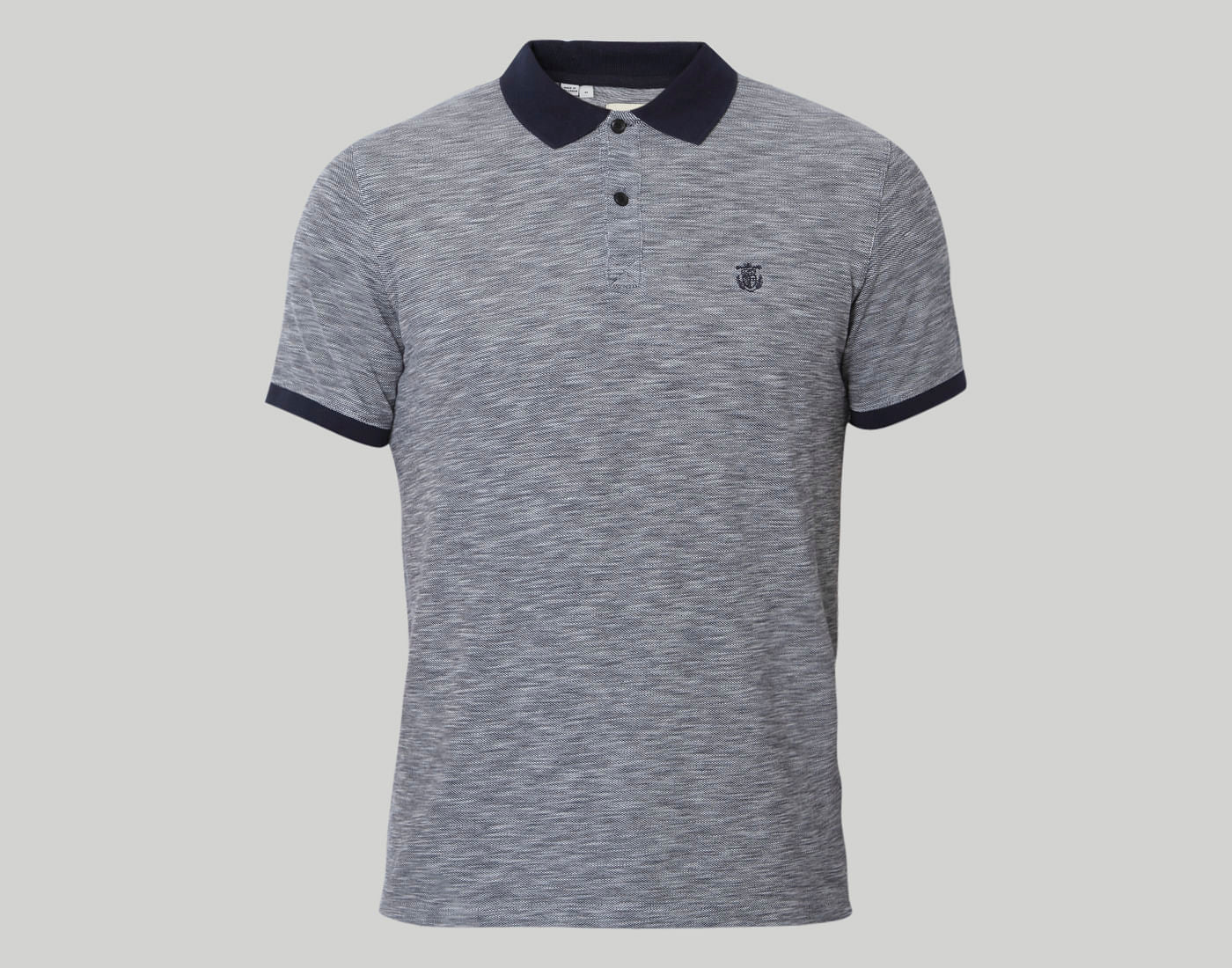 Dark Blue Polo Neck T-Shirt