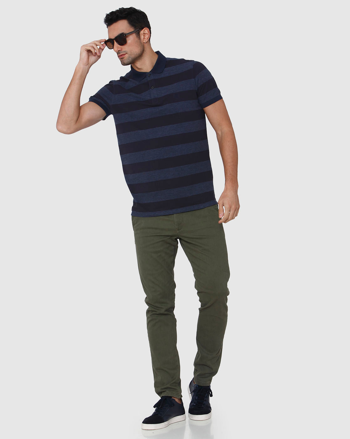 Blue Polo Neck T-Shirt