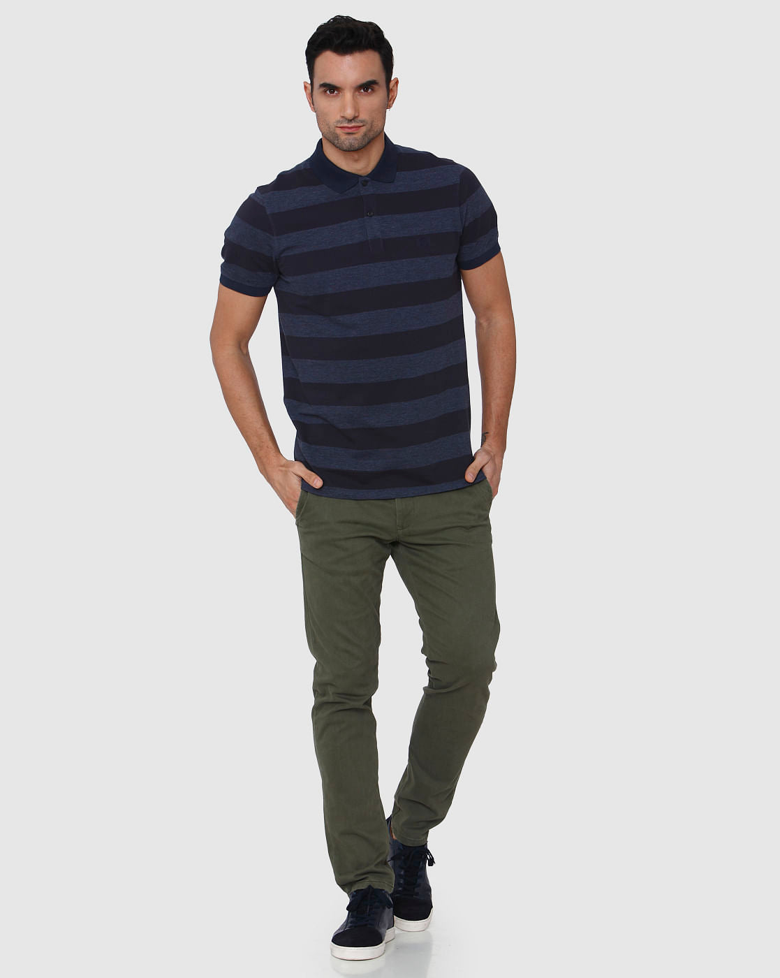 Blue Polo Neck T-Shirt