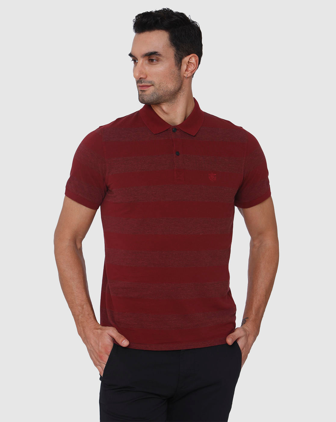 Red Polo Neck T-Shirt