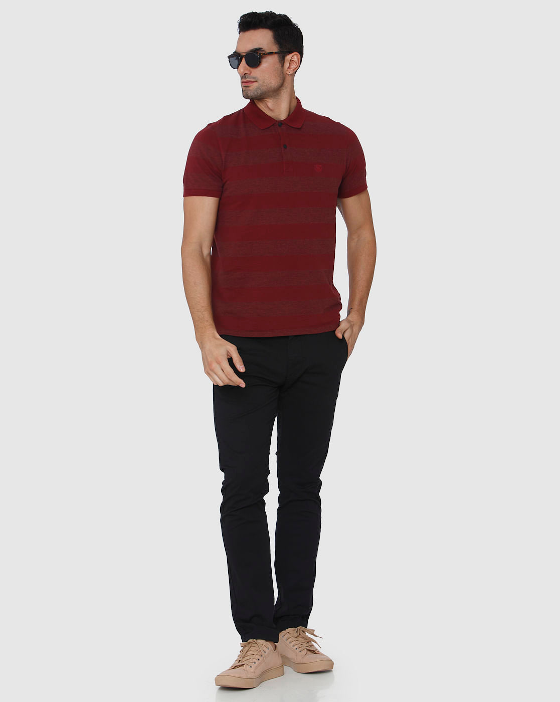 Red Polo Neck T-Shirt