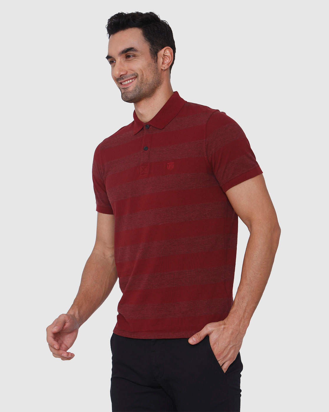 Red Polo Neck T-Shirt
