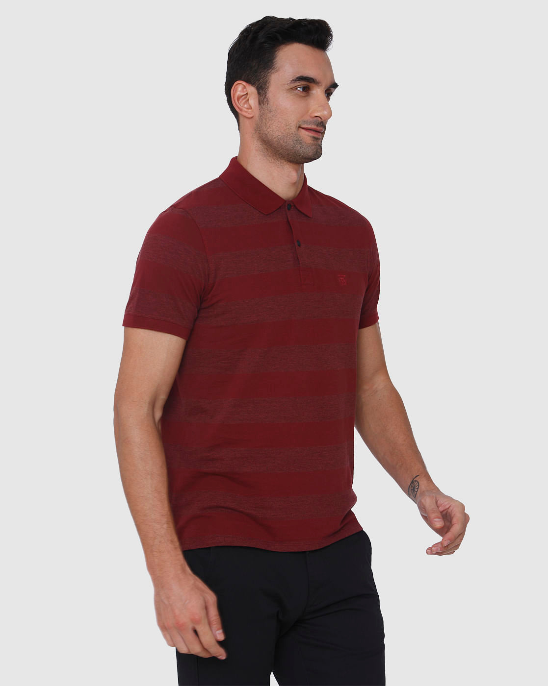 Red Polo Neck T-Shirt